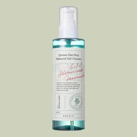 Axis-Y Quinoa One-Step Balanced Gel Cleanser: Gentle cleansing for all skin types.