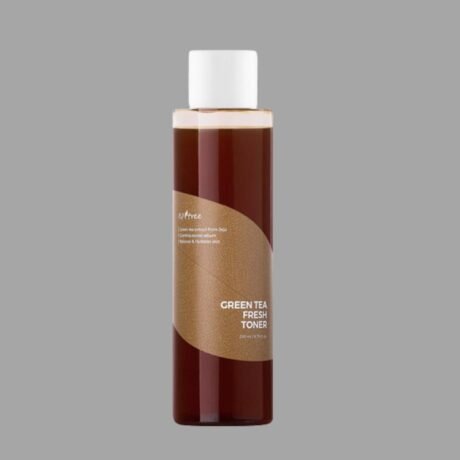 Isntree Green Tea Fresh Toner 200ml - A refreshing facial toner with 80% Jeju green tea extract, designed to balance oil, tighten pores, and hydrate oily and acne-prone skin.