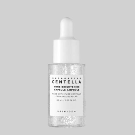 SKIN1004 Madagascar Centella Tone Brightening Capsule Ampoule 30ml – Brightening and hydrating ampoule with Centella Asiatica, niacinamide, and hyaluronic acid, suitable for all skin types.