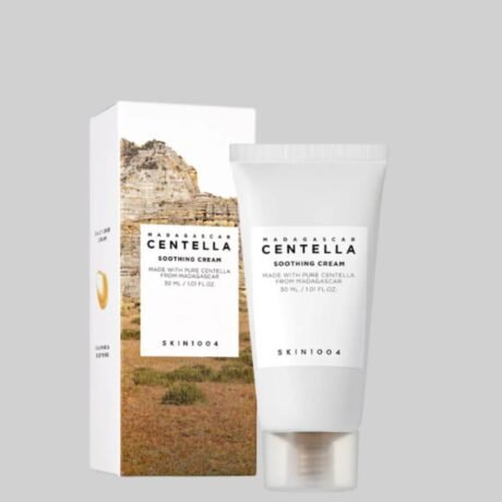 SKIN1004 Madagascar Centella Soothing Cream 30ml – Lightweight hydrating cream with Centella Asiatica, niacinamide, and ceramides for soothing sensitive skin and strengthening the skin barrier.